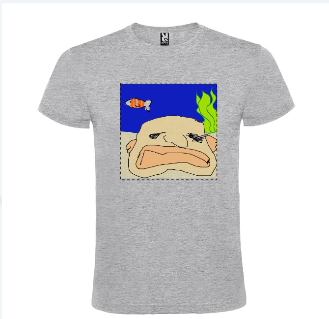 t shirt homme motif poisson